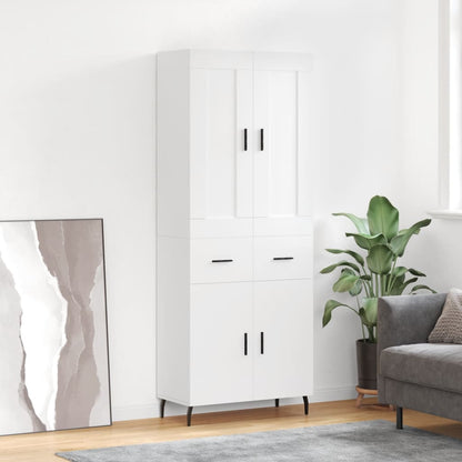 Skříň Highboard Betonově Šedá 69,5X34X180 Cm Kompozitní Dřevo