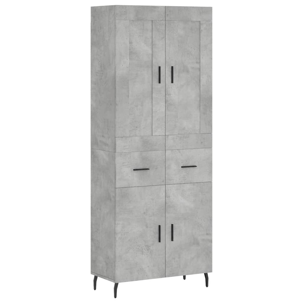 Skříň Highboard Betonově Šedá 69,5X34X180 Cm Kompozitní Dřevo