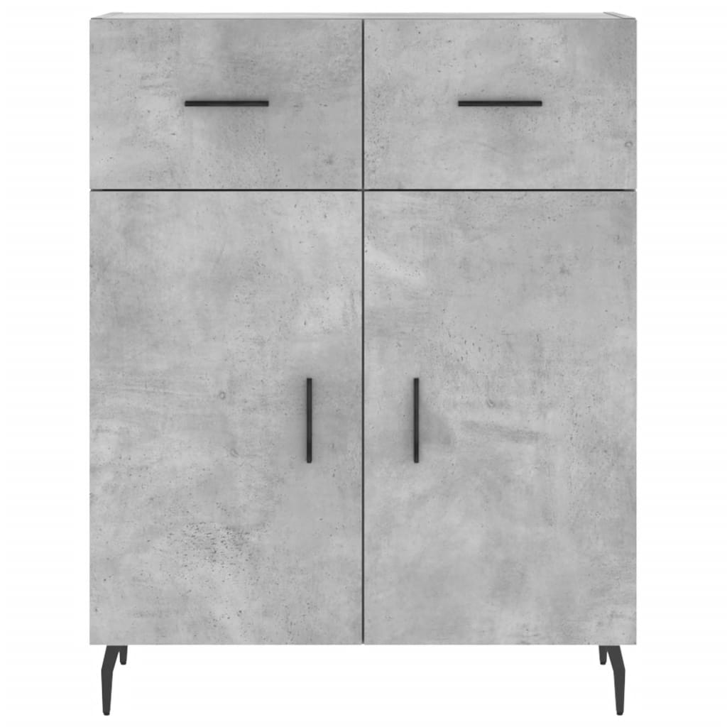 Skříň Highboard Betonově Šedá 69,5X34X180 Cm Kompozitní Dřevo