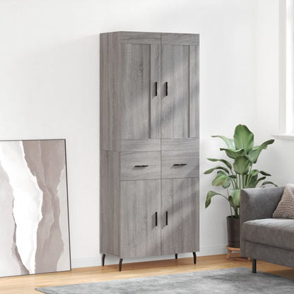Skříň Highboard Betonově Šedá 69,5X34X180 Cm Kompozitní Dřevo