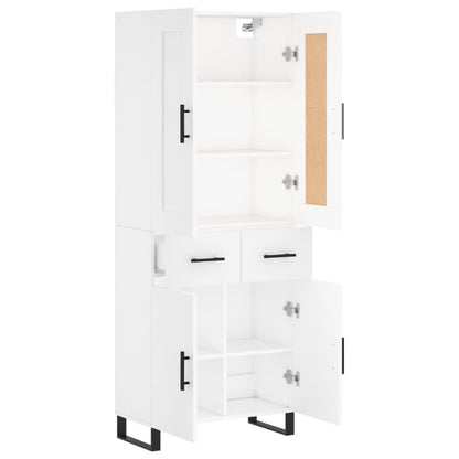 Skříň Highboard Bílá 69,5 X 34 X 180 Cm Kompozitní Dřevo