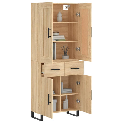 Skříň Highboard Dub Sonoma 69,5 X 34 X 180 Cm Kompozitní Dřevo