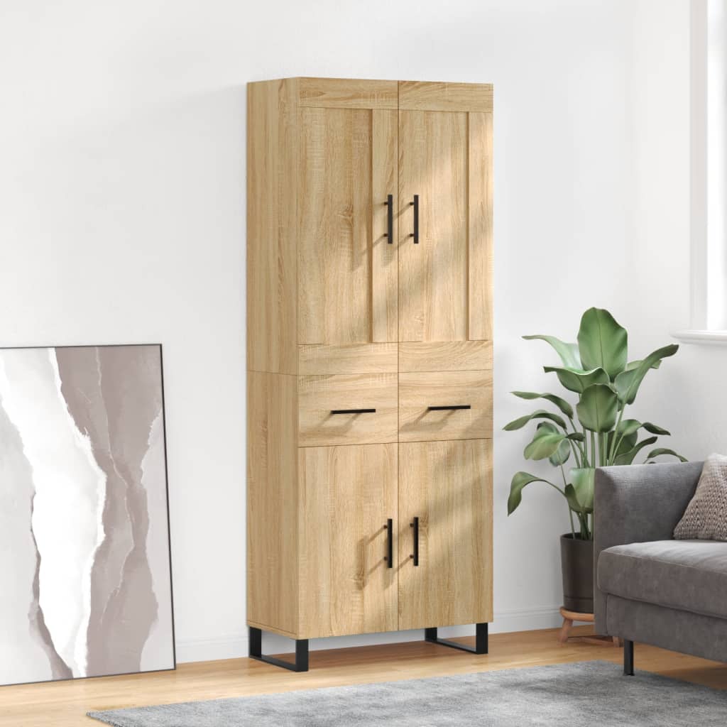 Skříň Highboard Dub Sonoma 69,5 X 34 X 180 Cm Kompozitní Dřevo