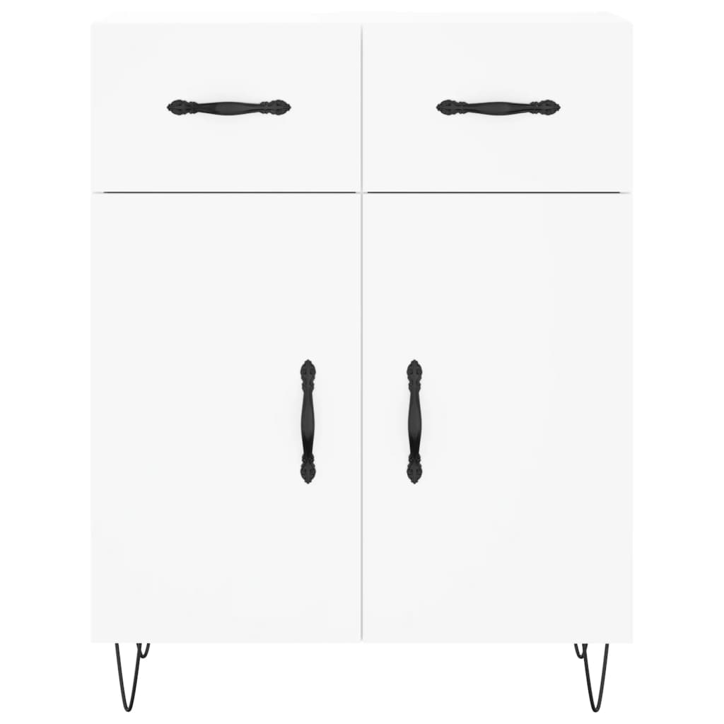 Skříň Highboard Bílá 69,5 X 34 X 180 Cm Kompozitní Dřevo