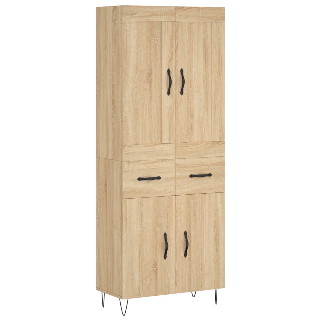 Skříň Highboard Dub Sonoma 69,5 X 34 X 180 Cm Kompozitní Dřevo