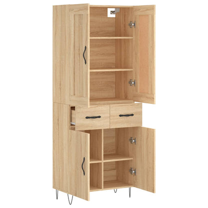Skříň Highboard Dub Sonoma 69,5 X 34 X 180 Cm Kompozitní Dřevo