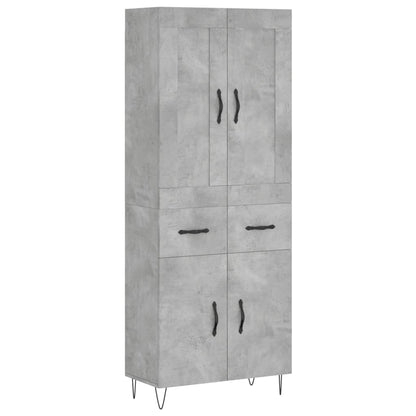 Skříň Highboard Betonově Šedá 69,5X34X180 Cm Kompozitní Dřevo