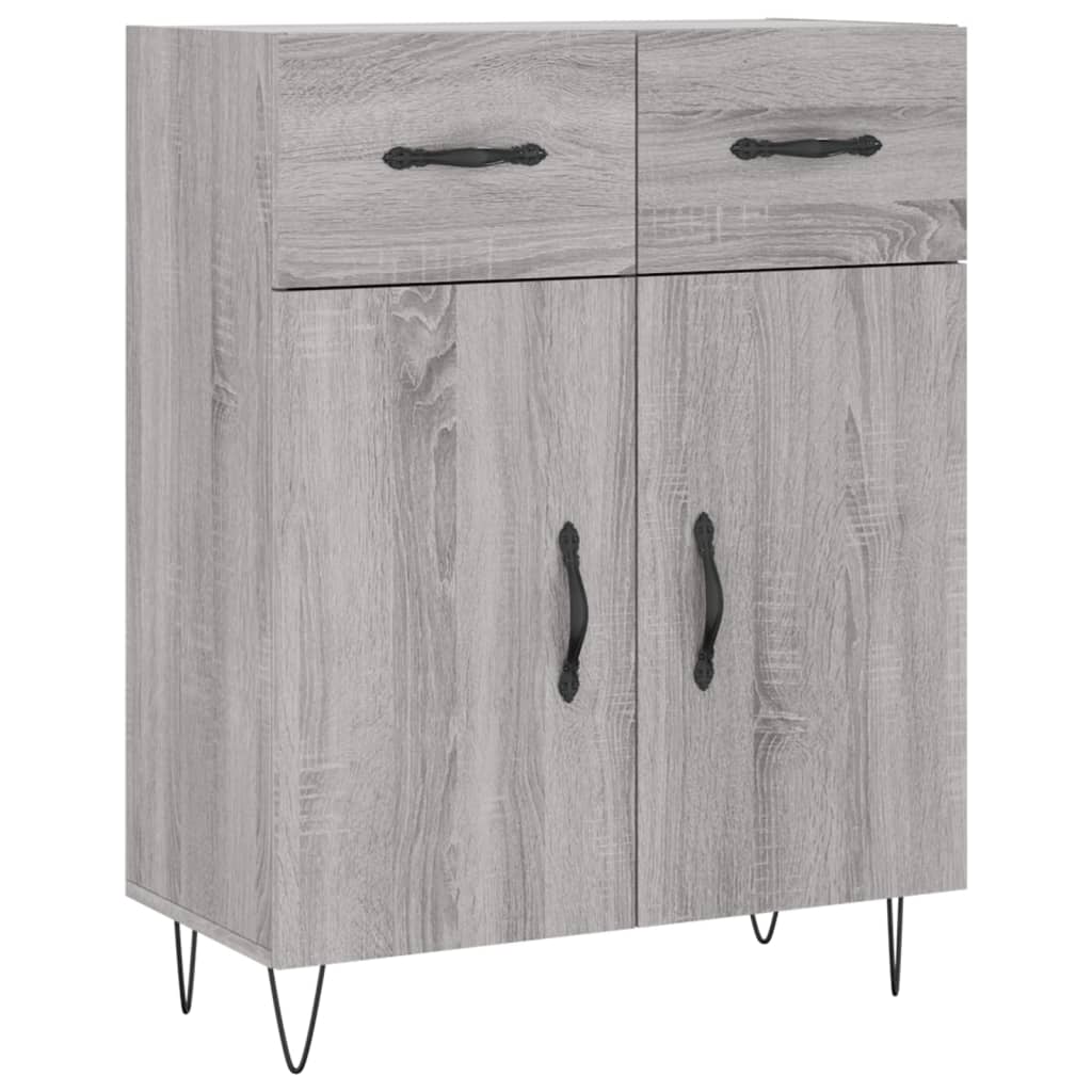Skříň Highboard Šedá Sonoma 69,5 X 34 X 180 Cm Kompozitní Dřevo
