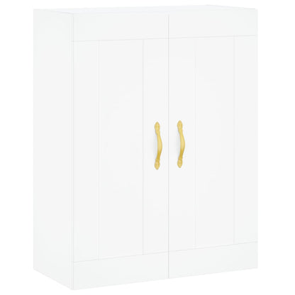 Skříň Highboard Bílá 69,5 X 34 X 180 Cm Kompozitní Dřevo