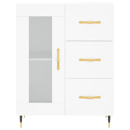 Skříň Highboard Bílá 69,5 X 34 X 180 Cm Kompozitní Dřevo