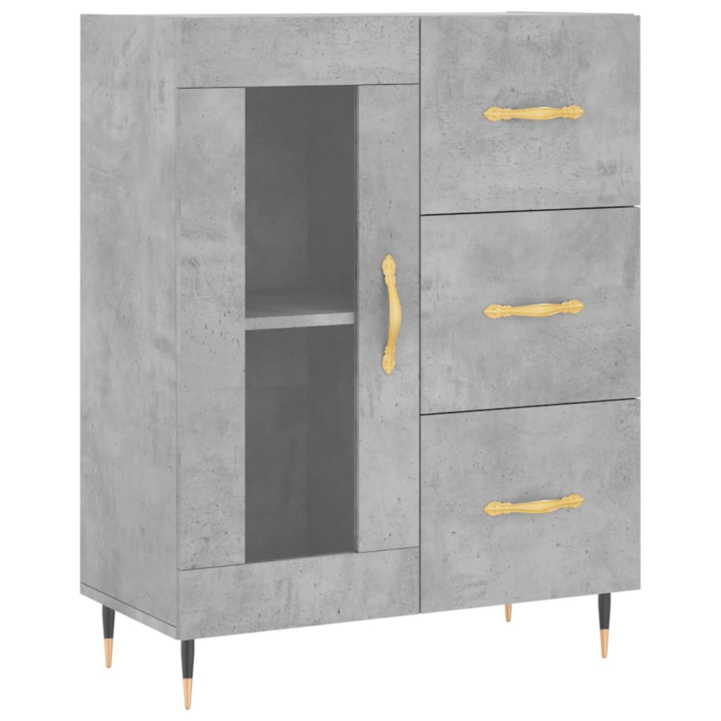 Skříň Highboard Betonově Šedá 69,5X34X180 Cm Kompozitní Dřevo