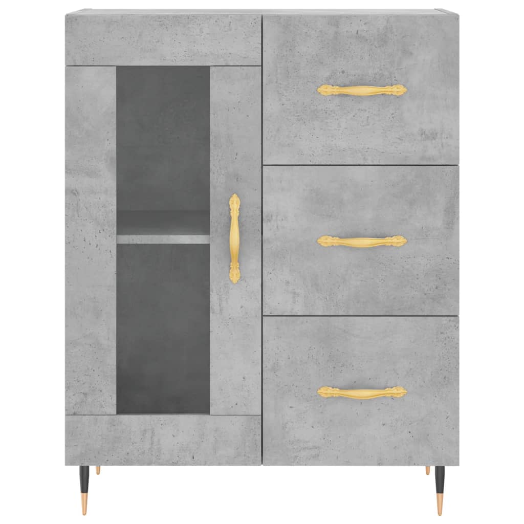 Skříň Highboard Betonově Šedá 69,5X34X180 Cm Kompozitní Dřevo