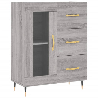 Skříň Highboard Šedá Sonoma 69,5 X 34 X 180 Cm Kompozitní Dřevo
