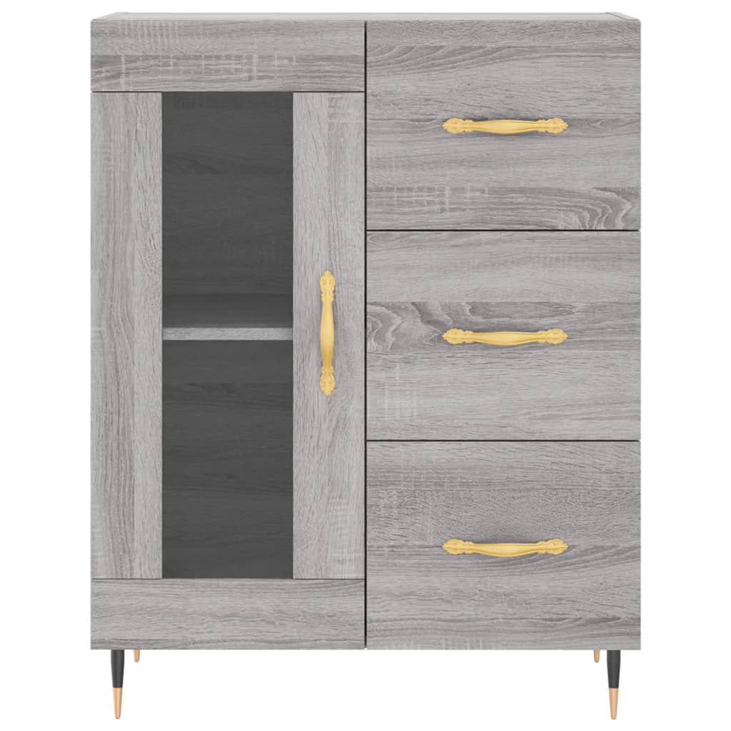 Skříň Highboard Šedá Sonoma 69,5 X 34 X 180 Cm Kompozitní Dřevo