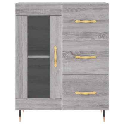 Skříň Highboard Šedá Sonoma 69,5 X 34 X 180 Cm Kompozitní Dřevo