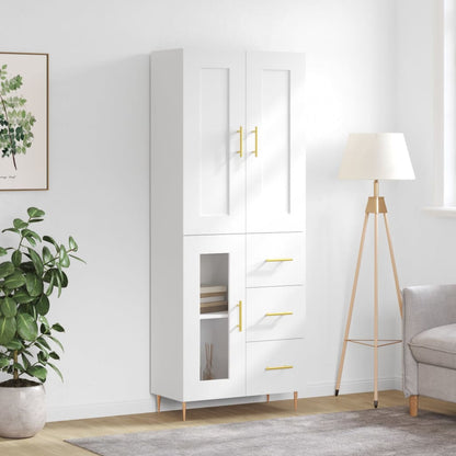 Skříň Highboard Betonově Šedá 69,5X34X180 Cm Kompozitní Dřevo