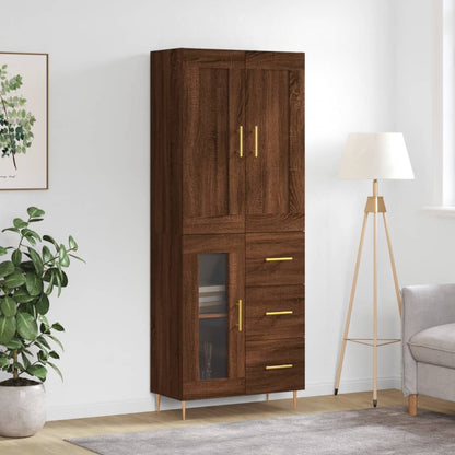 Skříň Highboard Betonově Šedá 69,5X34X180 Cm Kompozitní Dřevo