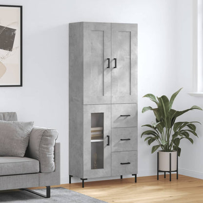Skříň Highboard Lesklá Bílá 69,5 X 34 X 180 Cm Kompozitní Dřevo