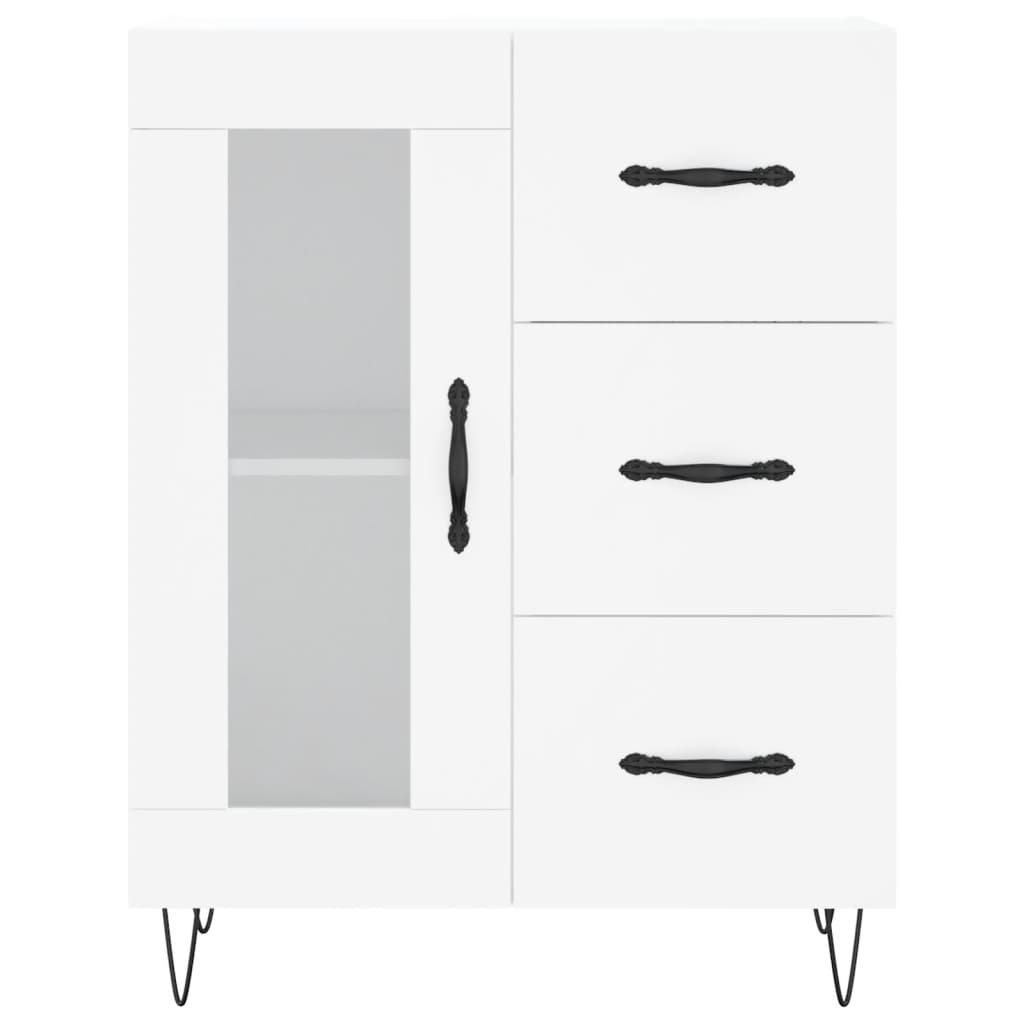 Skříň Highboard Bílá 69,5 X 34 X 180 Cm Kompozitní Dřevo