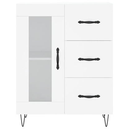 Skříň Highboard Bílá 69,5 X 34 X 180 Cm Kompozitní Dřevo