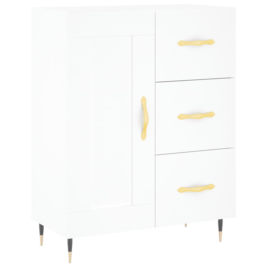 Skříň Highboard Bílá 69,5 X 34 X 180 Cm Kompozitní Dřevo