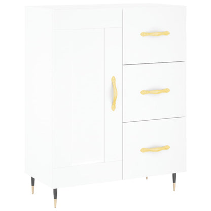 Skříň Highboard Bílá 69,5 X 34 X 180 Cm Kompozitní Dřevo