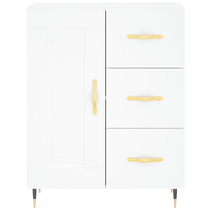 Skříň Highboard Bílá 69,5 X 34 X 180 Cm Kompozitní Dřevo