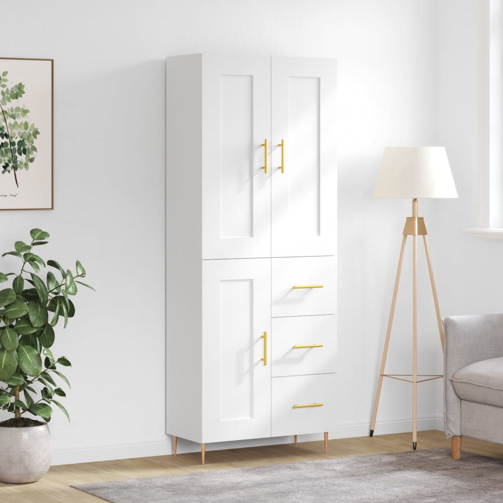 Skříň Highboard Betonově Šedá 69,5X34X180 Cm Kompozitní Dřevo