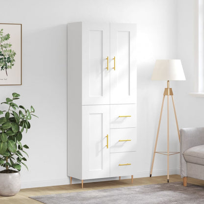 Skříň Highboard Betonově Šedá 69,5X34X180 Cm Kompozitní Dřevo