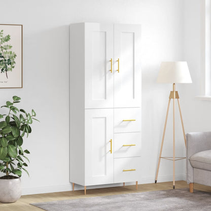 Skříň Highboard Betonově Šedá 69,5X34X180 Cm Kompozitní Dřevo