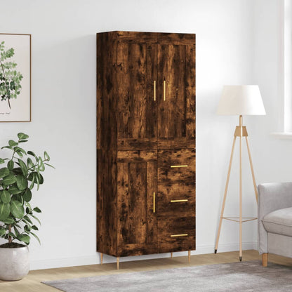 Skříň Highboard Betonově Šedá 69,5X34X180 Cm Kompozitní Dřevo
