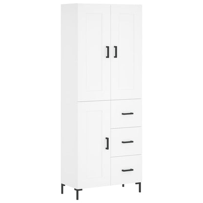 Skříň Highboard Bílá 69,5 X 34 X 180 Cm Kompozitní Dřevo