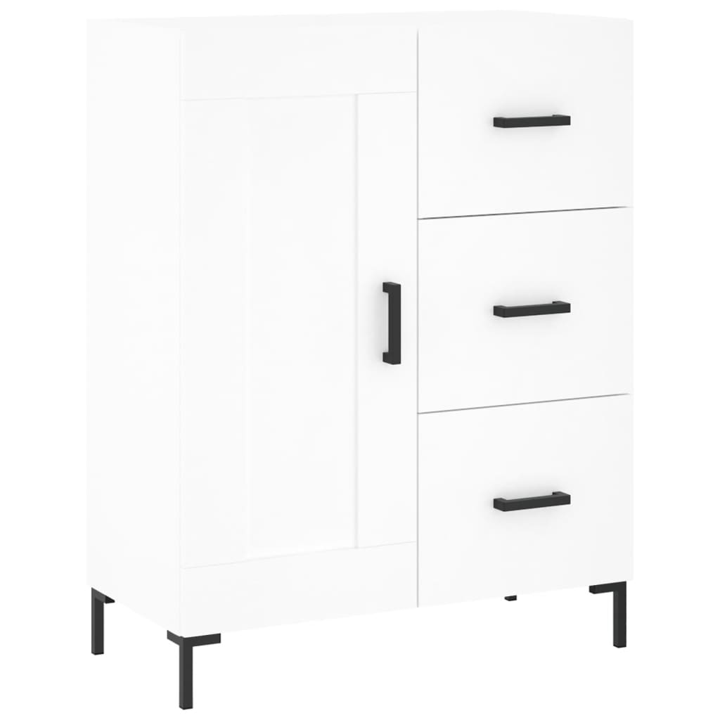 Skříň Highboard Bílá 69,5 X 34 X 180 Cm Kompozitní Dřevo