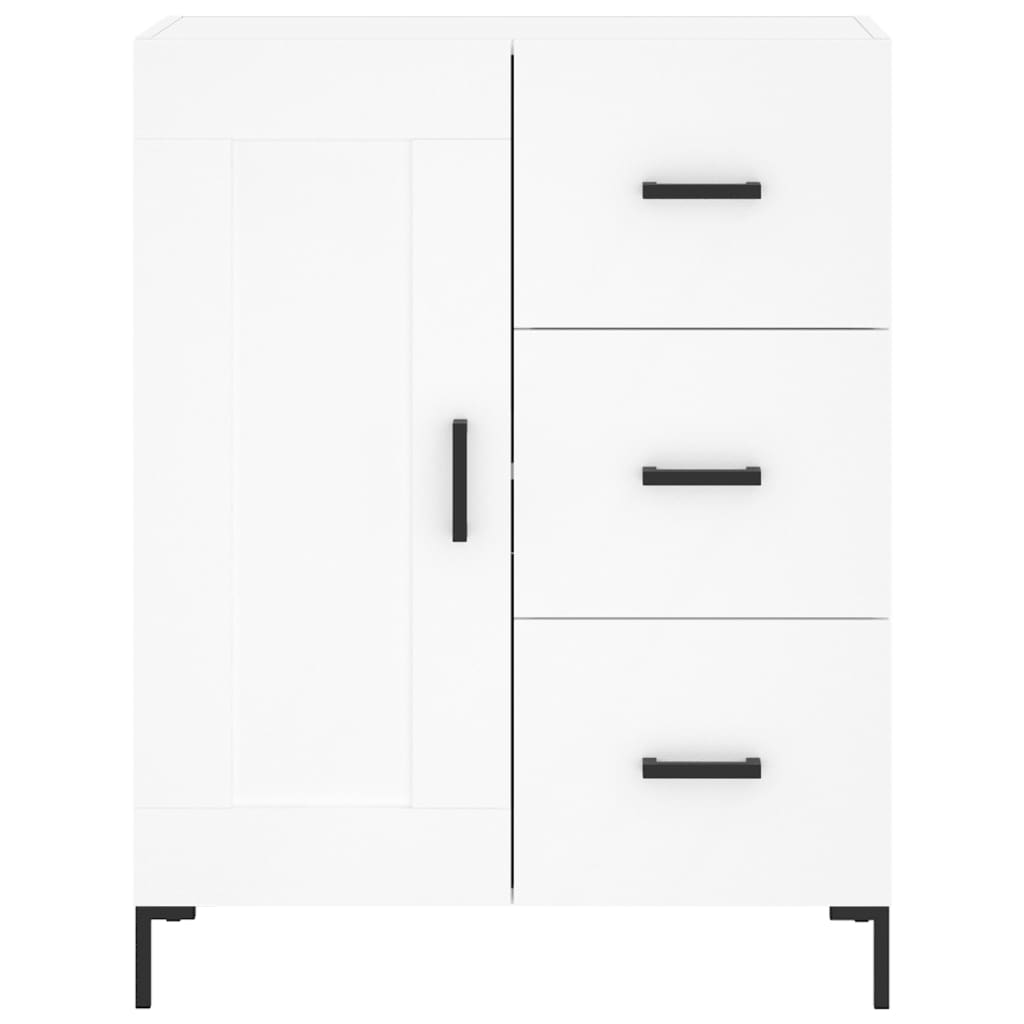 Skříň Highboard Bílá 69,5 X 34 X 180 Cm Kompozitní Dřevo