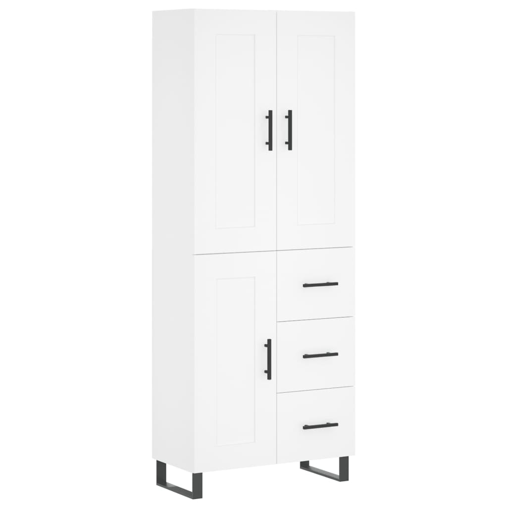 Skříň Highboard Bílá 69,5 X 34 X 180 Cm Kompozitní Dřevo