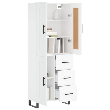 Skříň Highboard Bílá 69,5 X 34 X 180 Cm Kompozitní Dřevo
