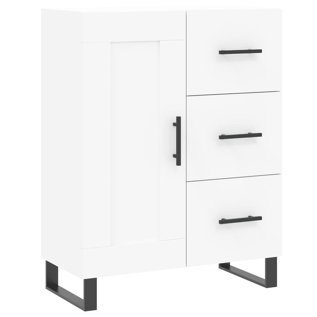Skříň Highboard Bílá 69,5 X 34 X 180 Cm Kompozitní Dřevo