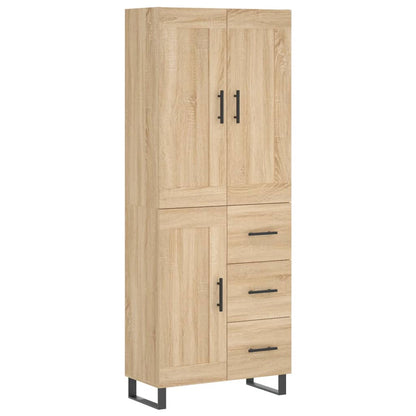 Skříň Highboard Dub Sonoma 69,5 X 34 X 180 Cm Kompozitní Dřevo