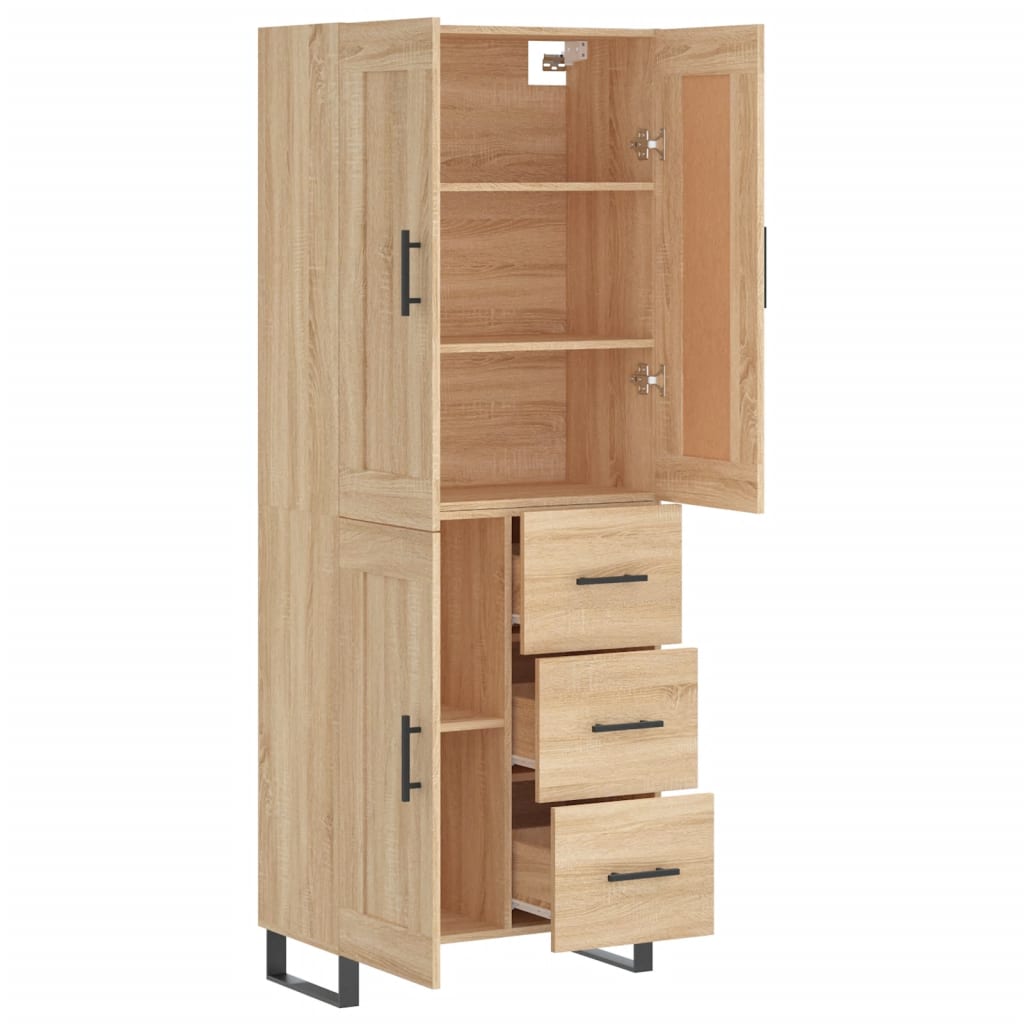 Skříň Highboard Dub Sonoma 69,5 X 34 X 180 Cm Kompozitní Dřevo
