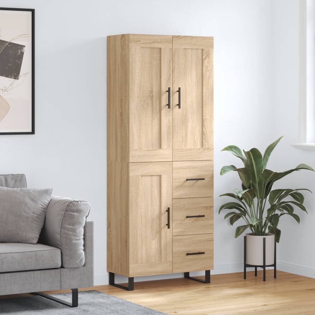 Skříň Highboard Dub Sonoma 69,5 X 34 X 180 Cm Kompozitní Dřevo