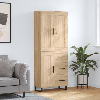 Skříň Highboard Dub Sonoma 69,5 X 34 X 180 Cm Kompozitní Dřevo