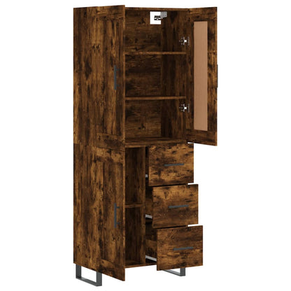 Skříň Highboard Kouřový Dub 69,5 X 34 X 180 Cm Kompozitní Dřevo