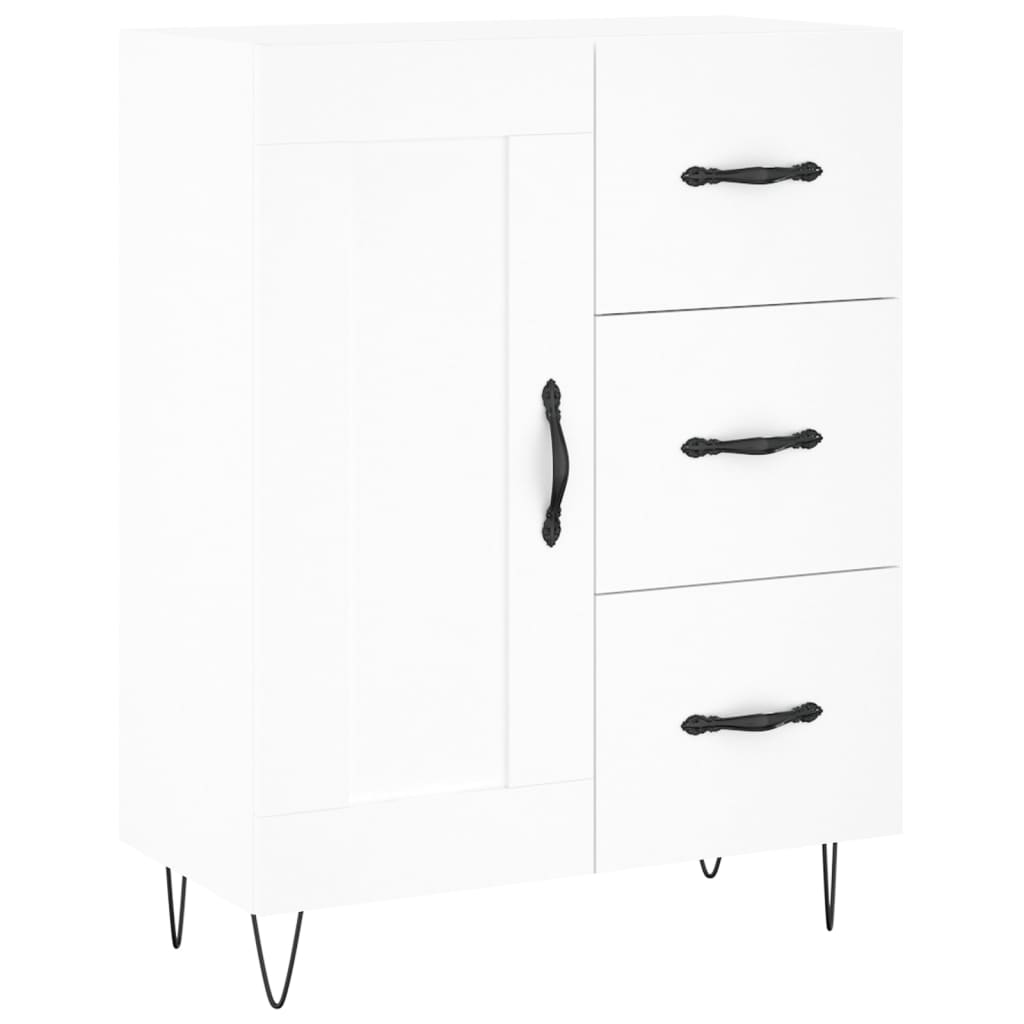 Skříň Highboard Bílá 69,5 X 34 X 180 Cm Kompozitní Dřevo
