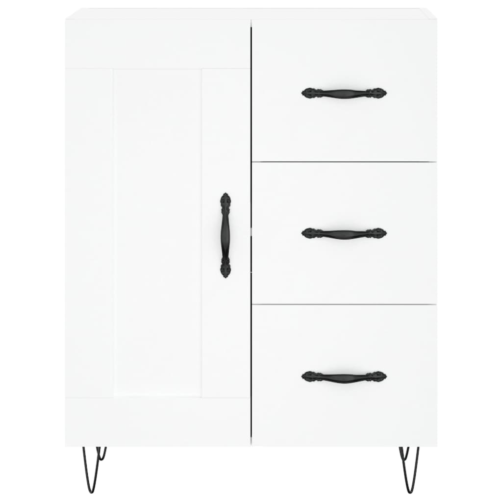 Skříň Highboard Bílá 69,5 X 34 X 180 Cm Kompozitní Dřevo