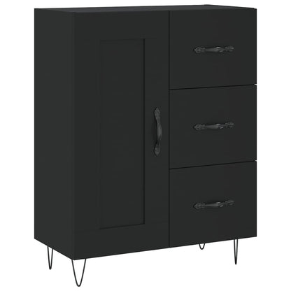 Skříň Highboard Černá 69,5 X 34 X 180 Cm Kompozitní Dřevo