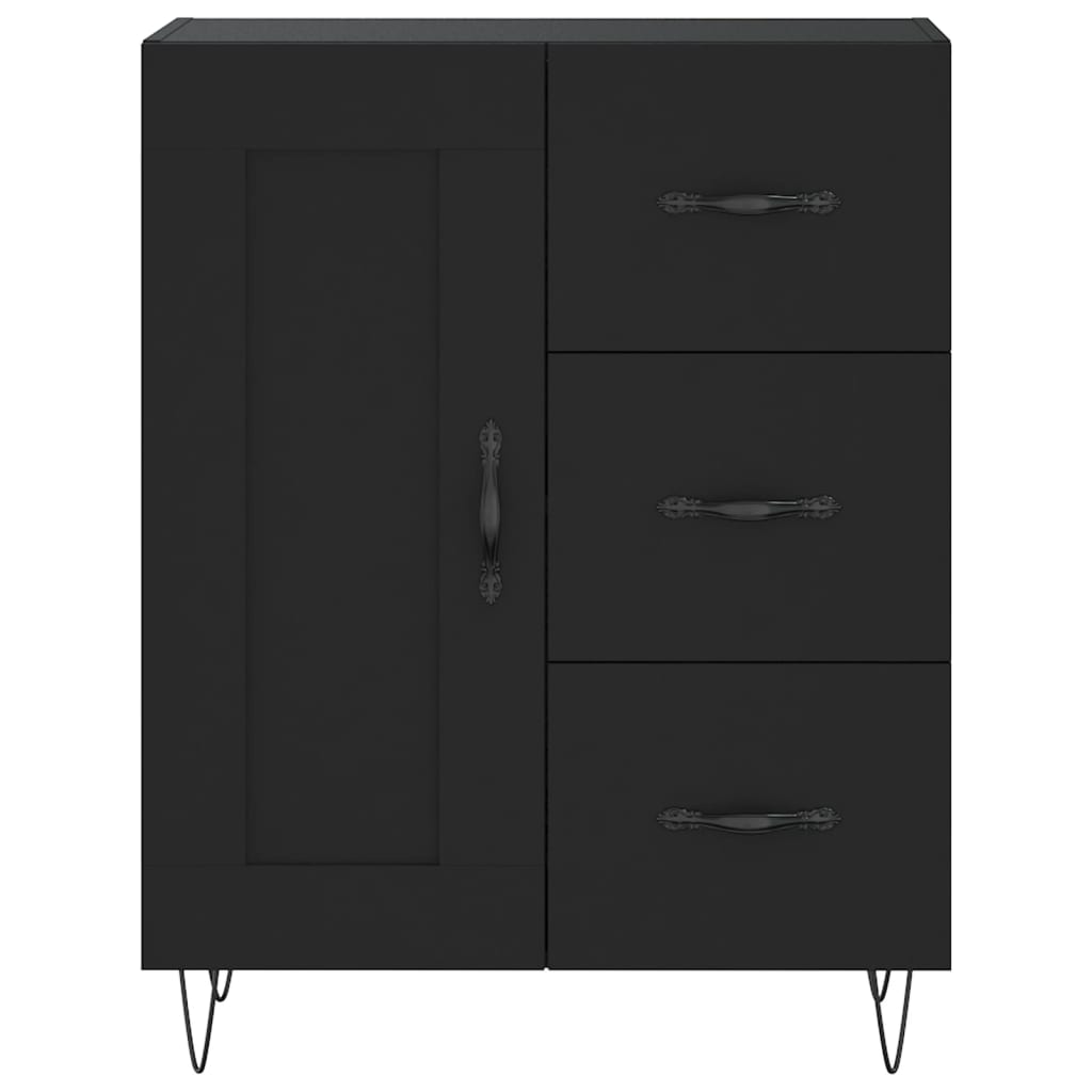Skříň Highboard Černá 69,5 X 34 X 180 Cm Kompozitní Dřevo