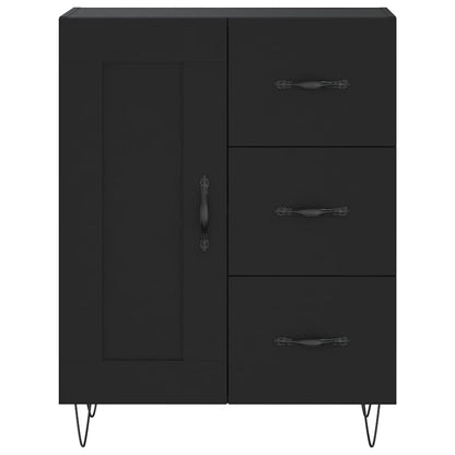 Skříň Highboard Černá 69,5 X 34 X 180 Cm Kompozitní Dřevo
