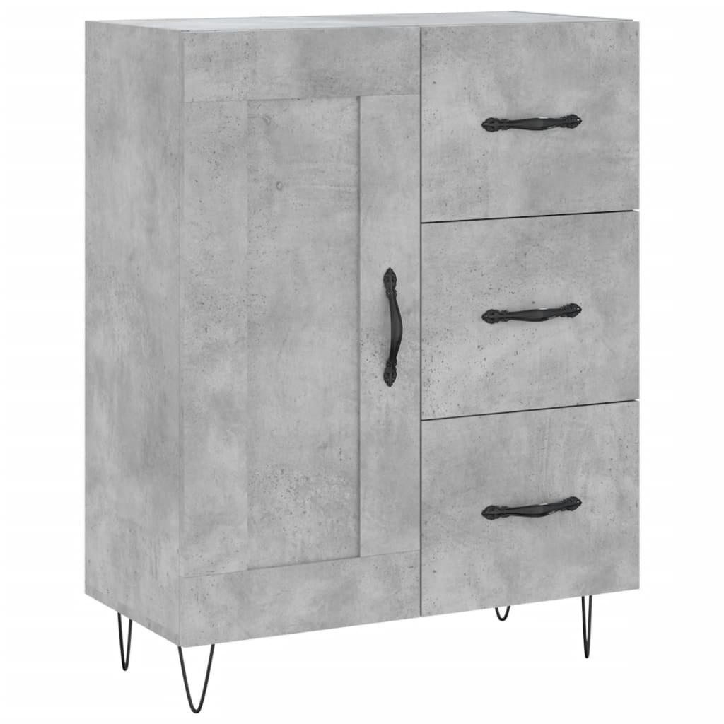 Skříň Highboard Betonově Šedá 69,5X34X180 Cm Kompozitní Dřevo