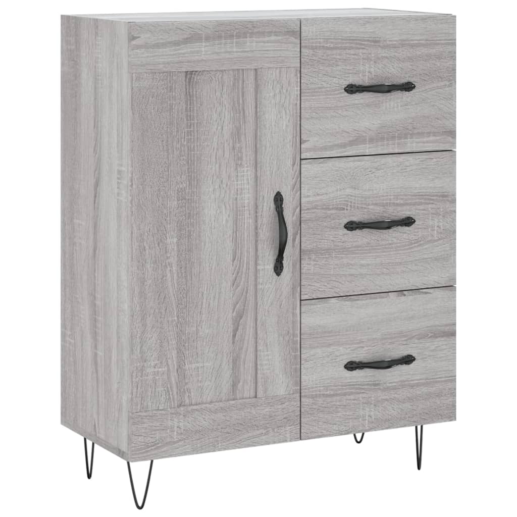 Skříň Highboard Šedá Sonoma 69,5 X 34 X 180 Cm Kompozitní Dřevo