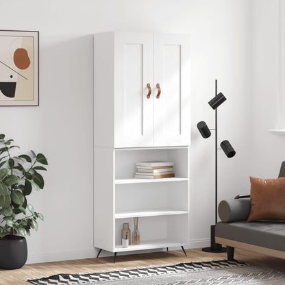 Skříň Highboard Betonově Šedá 69,5X34X180 Cm Kompozitní Dřevo